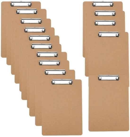 Klembord A6 - 15 Stuks - Klemborden in Legno - Clip Metallico