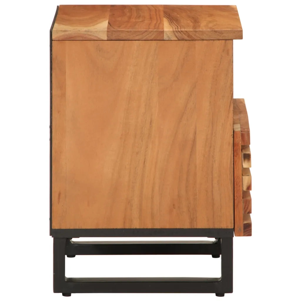 Comodini 2pz 40x34x46 cm in Legno Massello di Acacia 377469