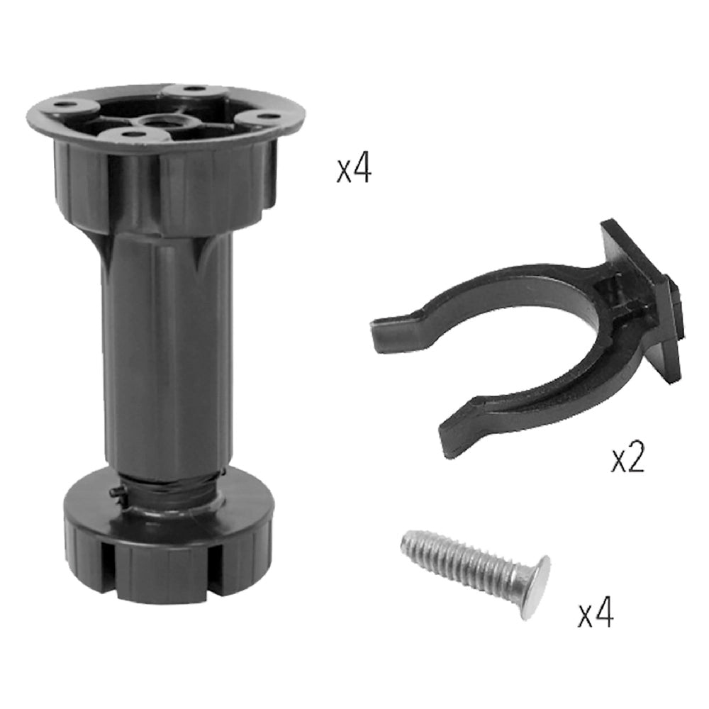 Piedino per Mobili Regolabile Altezza Registrabile 130 4 Pezzi in PVC 100 mm