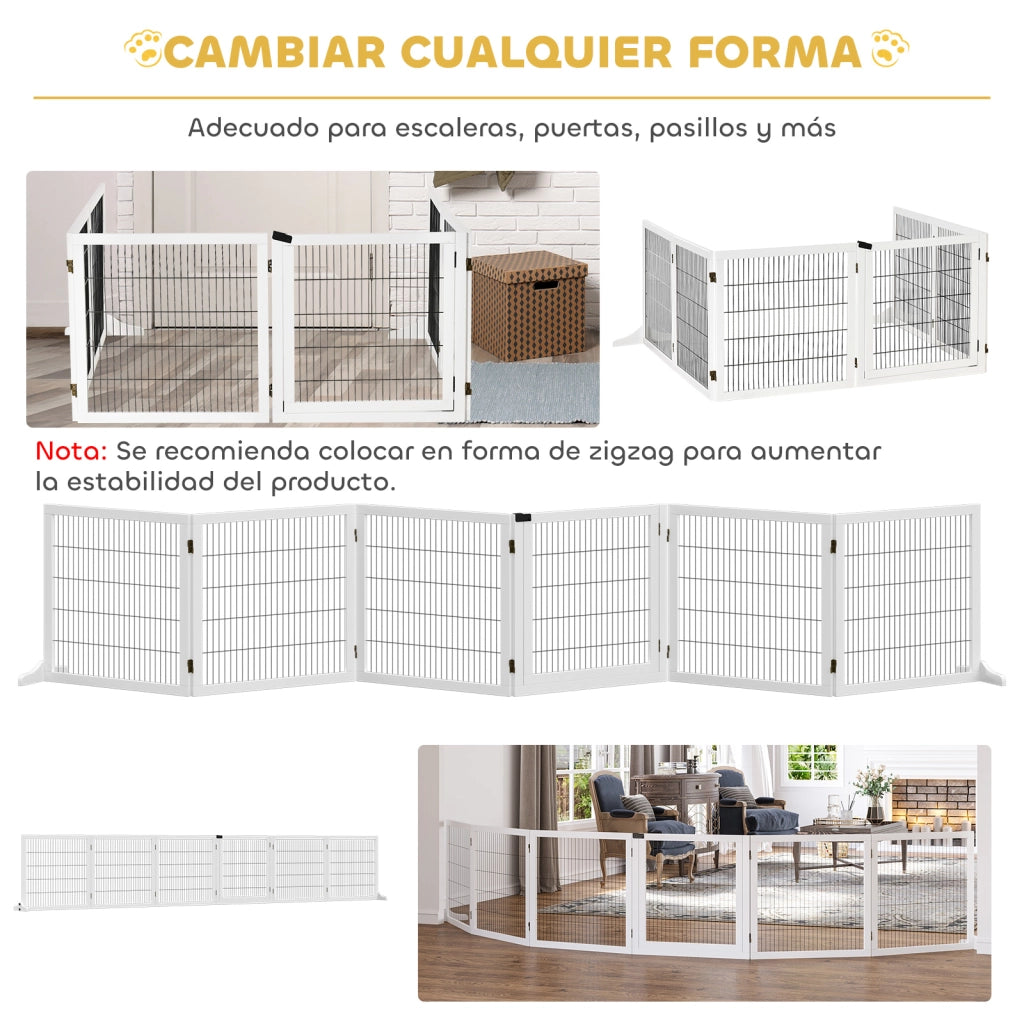 Barriera di sicurezza per cani ¨C zephmum ¨C Bianco 432x36x70 cm
