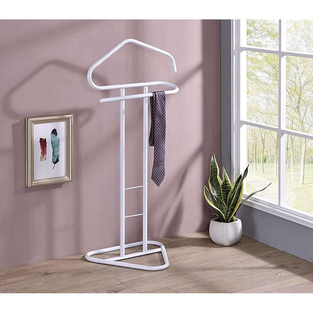 Trade Shop - Appendiabiti Da Terra 2 Posti Attaccapanni Stand Guardaroba In Metallo 43,5x36x110,5cm -