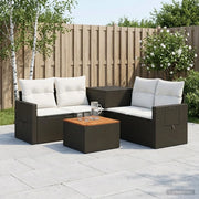 Set di divani 6 pz Nero e Bianco Crema 3447452