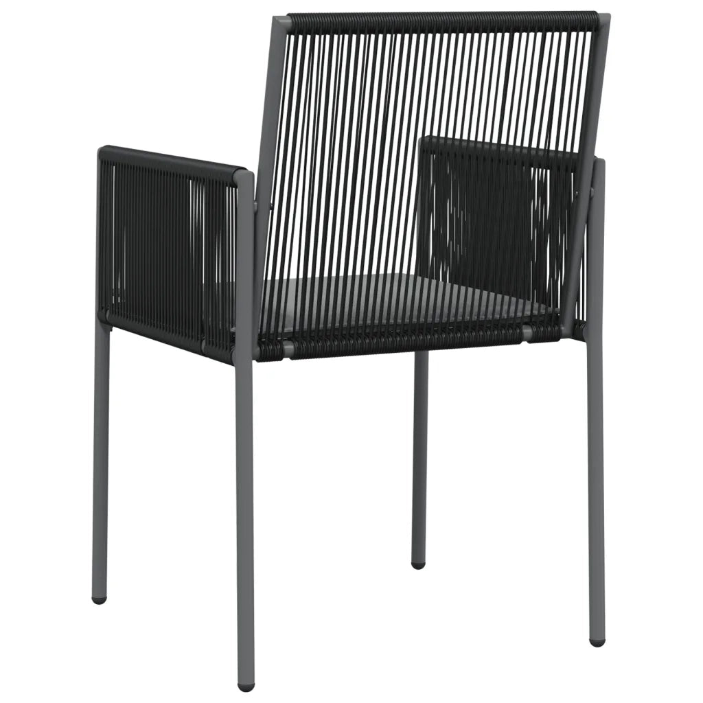 Sedie Giardino con Cuscini 4 pz | Sedie da Esterno Nere 54x60,5x83,5 cm Polyrattan