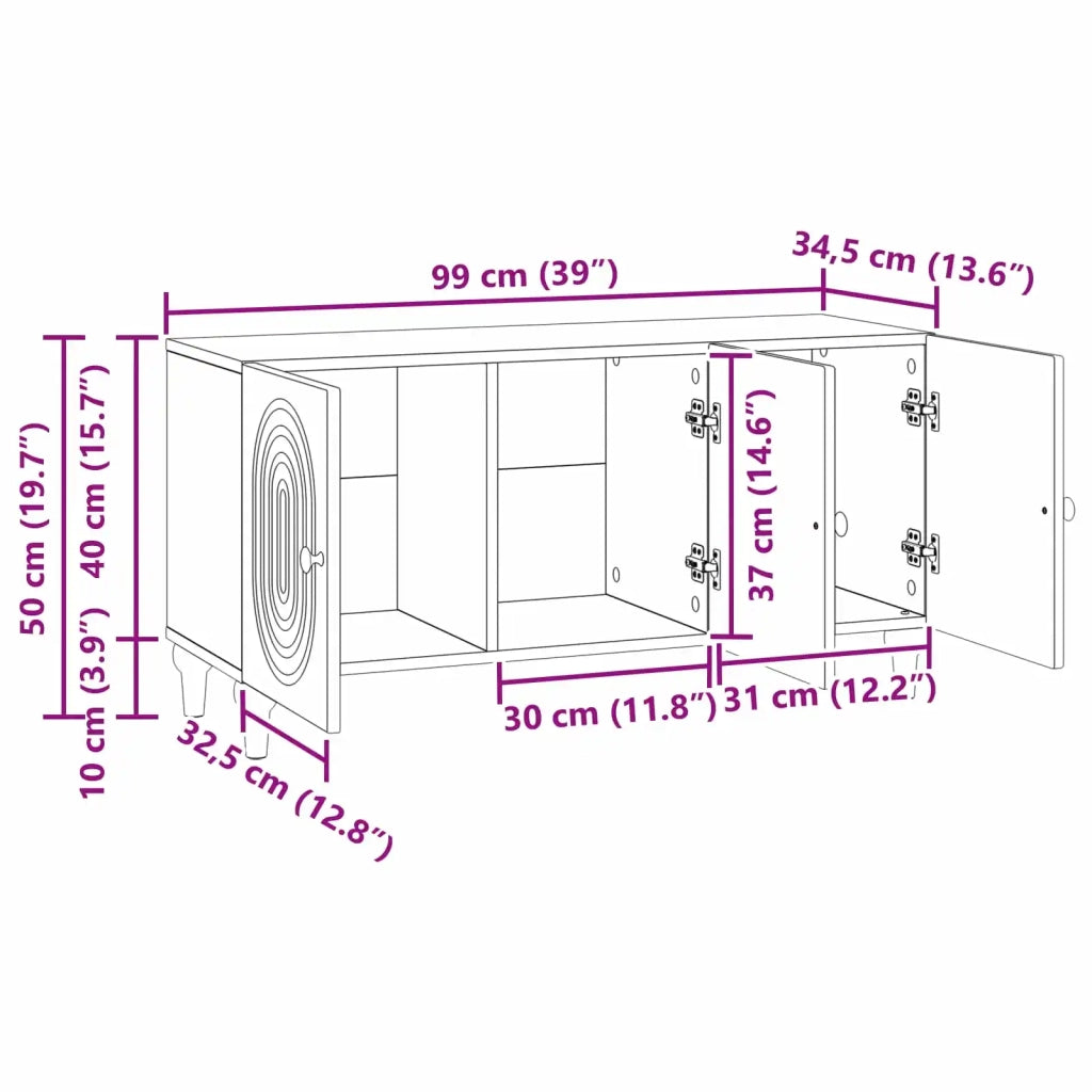 Mobile TV-Credenza per TV Nero 99 x 34,5 x 50 cm Legno ingegnerizzato 451361