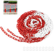 Chiusura catena in plastica 25m, rosso bianco, per hotel, parcheggi, stazioni ferroviarie