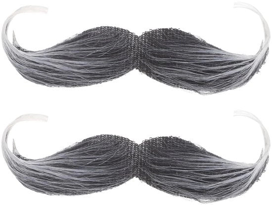 Baard Falso 2 Pezzi - Barba Realistica - Plastica - Riciclabile - Costumi - Facile da Indossare - Dimensioni 13 x 4 cm - Barba da Costume