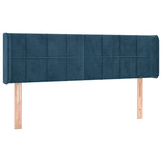Testiera | Testata ad Orecchio Blu Scuro 147x16x78/88 cm in Velluto
