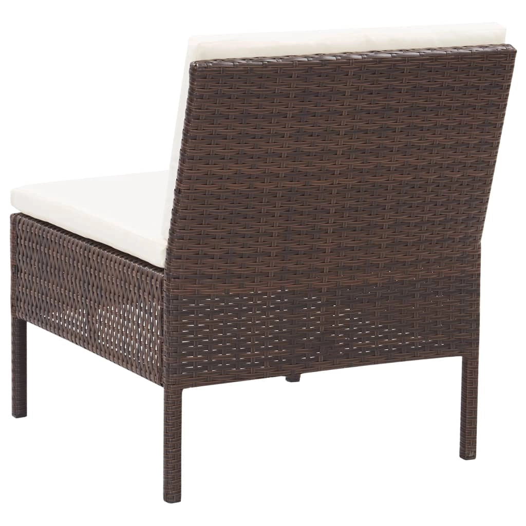 Mobili da giardino mobili da esterno Set di mobili da 5 pezzi con cuscini in resina intrecciata marrone 02_0016461