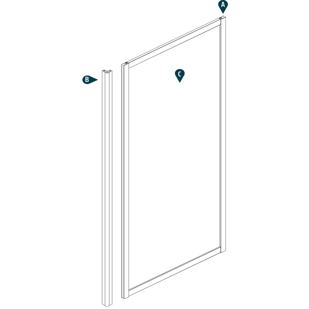 Ogomondo box cabina doccia corner 3 lati cristallo temprato trasparente 70x90x70