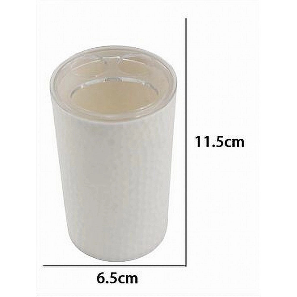 Trade Shop - Porta Spazzolini Bicchiere Accessorio Bagno Bianco 3 Fori Portaspazzolini 10435 -