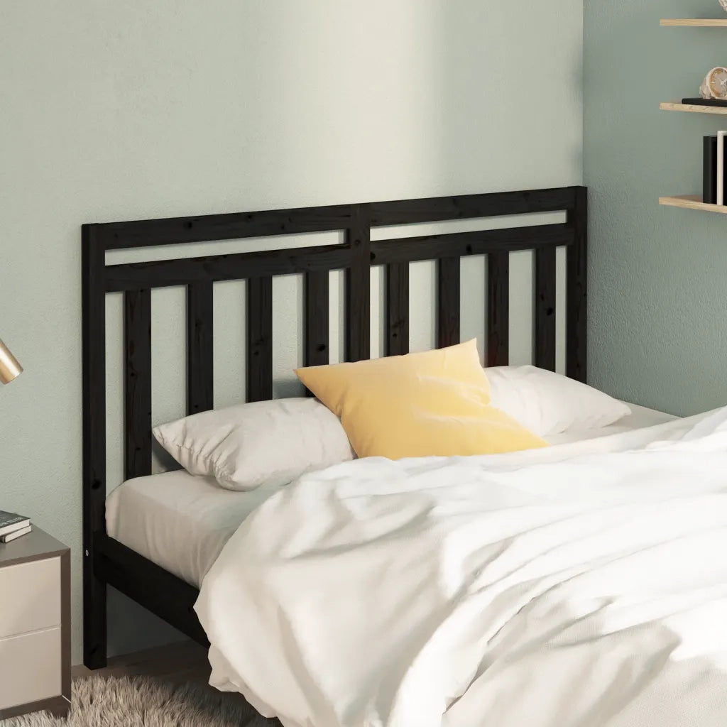Testiera per Letto Nera 156x4x100 cm in Legno Massello di Pino cod mxl 30001