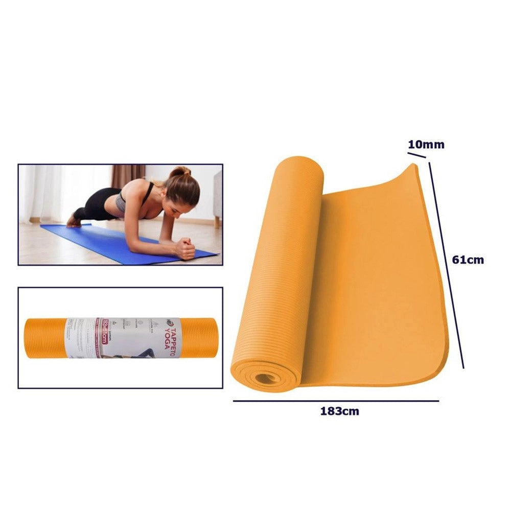 Trade Shop - Tappetino Yoga In Nbr 61x183x1 Cm Tappeto Aerobica Fitness Pilates Palestra -