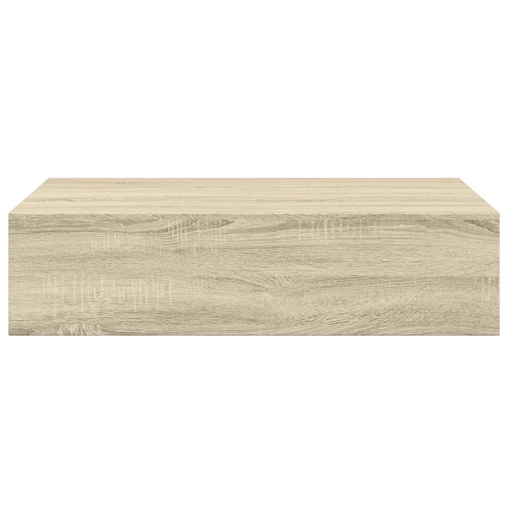 Scaffale con Cassetti da Parete | Mensola sospesa Rovere 40x23,5x10 cm in MDF
