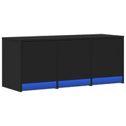 Mobile TV multimediale mensola TV credenza mobile TV per sala da pranzo soggiorno camera da letto con illuminazione a LED 97 x 34 x 40 cm legno ingegnerizzato nero 02_0026459