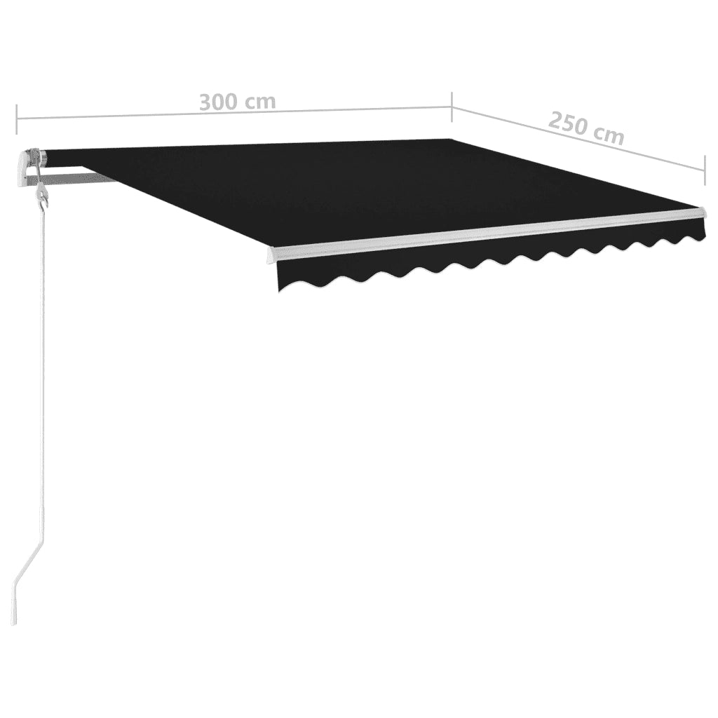 Tenda Automatica con Sensore Vento e LED 300x250 cm Antracite 3068874