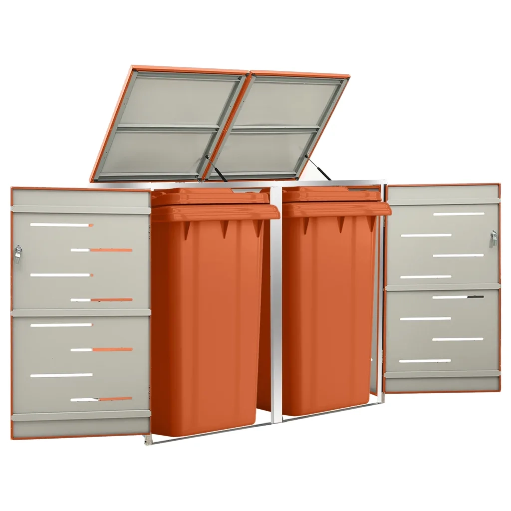 Copribidone per Spazzatura Singolo 69x77,5x112,5cm Acciaio Inox 149563