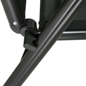 Set Tavolo e 6 Sedie da Giardino Pieghevoli in Texteline Nero