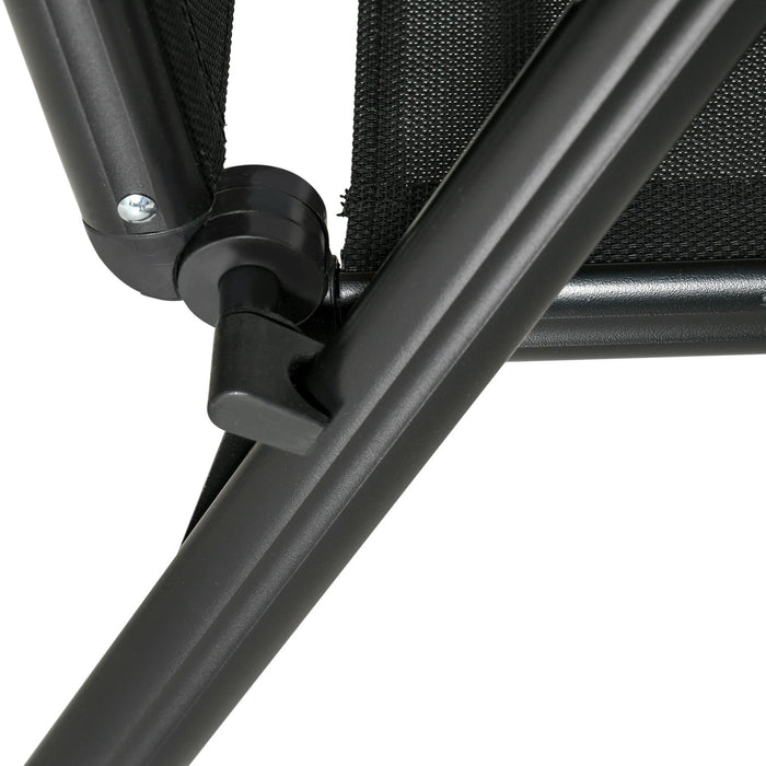 Set Tavolo e 6 Sedie da Giardino Pieghevoli in Texteline Nero