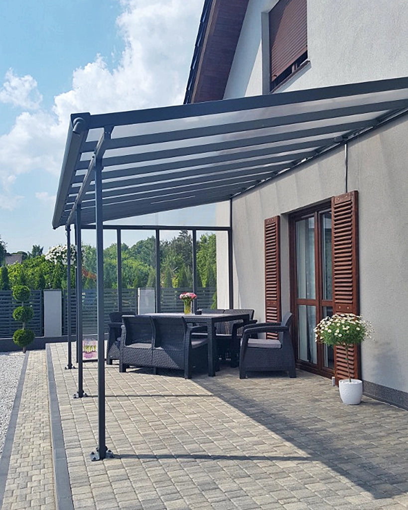 Pergola Addossata in Alluminio Feria 3X5.5 m  Grigio