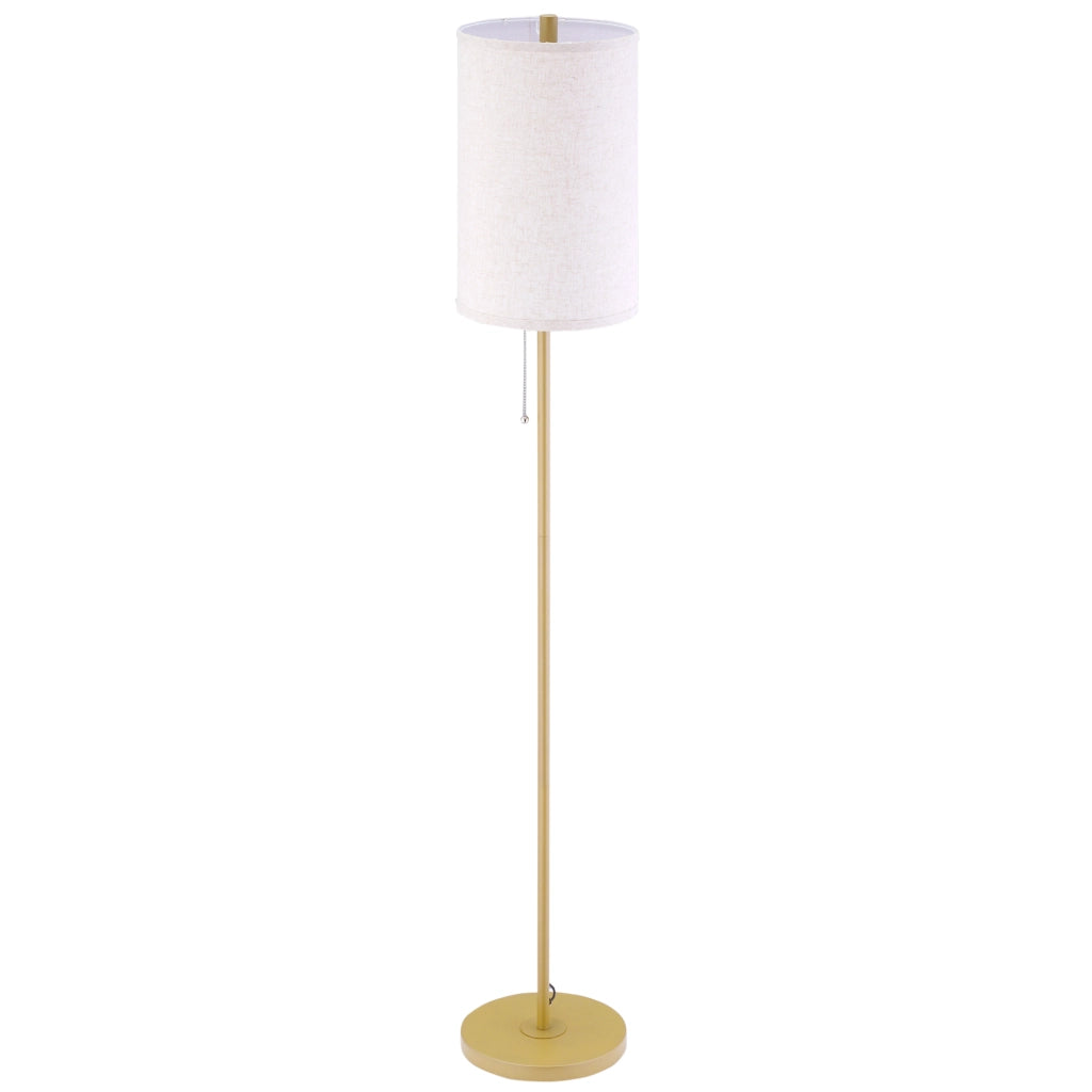 Lampada da terra design ¨C zephmum ¨C dorato e beige 25,5x25,5x157 cm