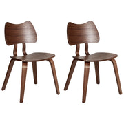 Set di 2 sedie da pranzo con struttura in legno di gomma marrone Mobili da cucina per la sala da pranzo in stile retrò