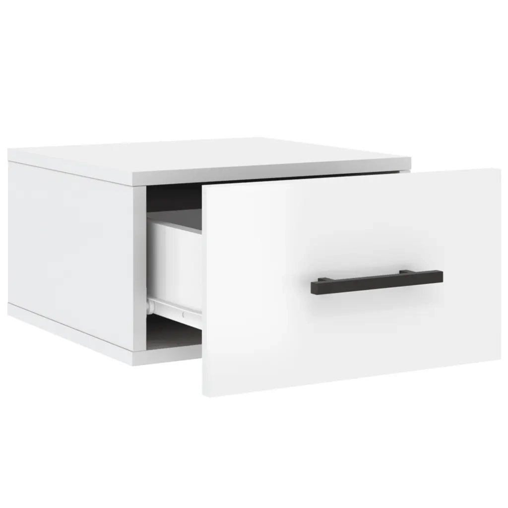 Comodini a Muro 2 pz Bianco Lucido 35x35x20 cm 829873