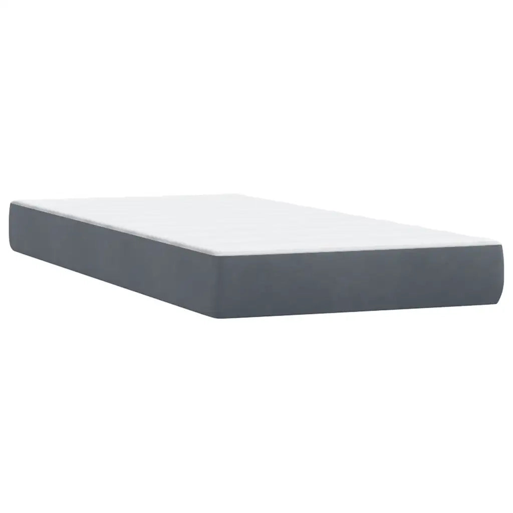 Giroletto a Molle con Materasso-Struttura Letto Grigio Scuro 80x220 cm Velluto 671958