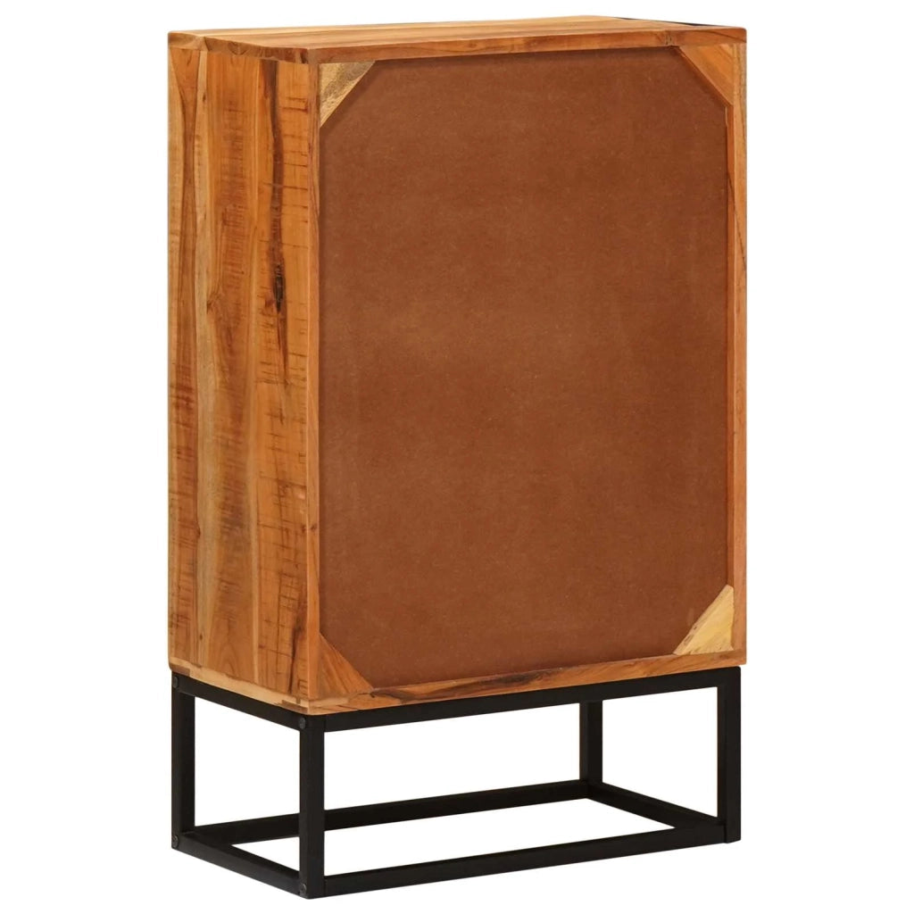Cassettiera Naturale 55 x 30 x 90 cm Legno di Acacia Massello