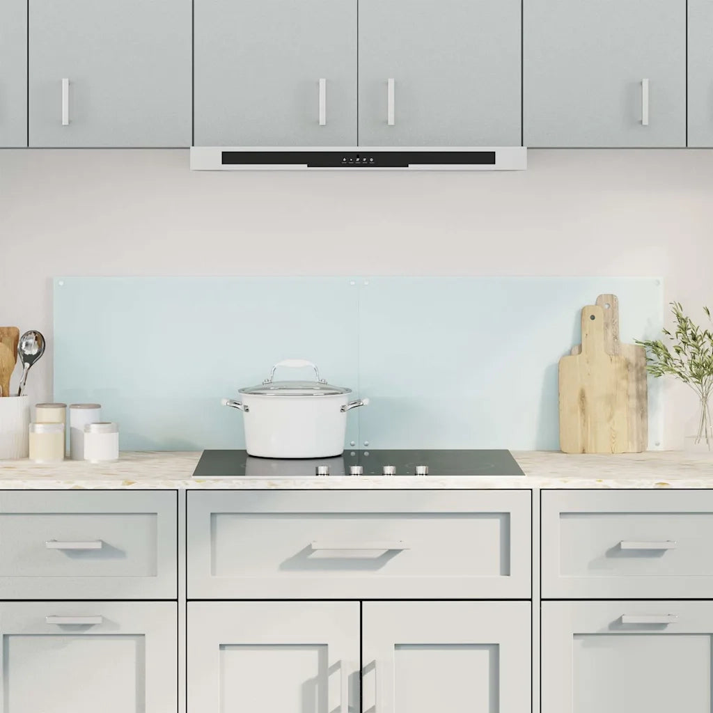Paraschizzi per Cucina 2 pz-Set di 2 Protezione parete cucina Bianchi 70x40 cm in Vetro Temperato