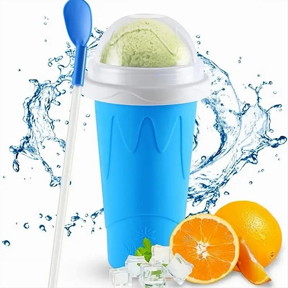 Trade Shop - Tazza 300 Ml Da Spremere Gelatiera Surgelata In Silicone Granite Frullati Frappè -