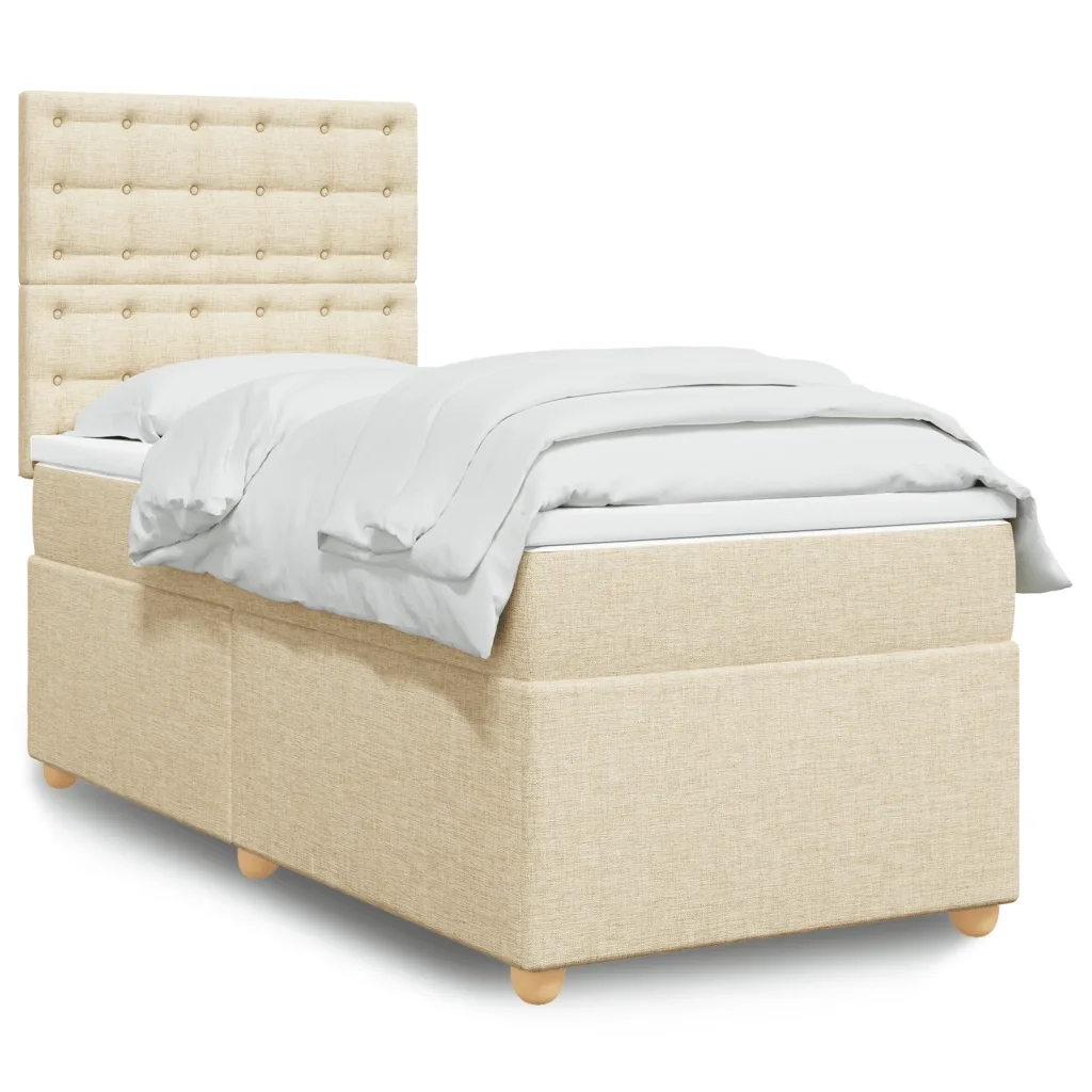 Giroletto a Molle con Materasso Crema 90x200 cm inTessuto 3293482