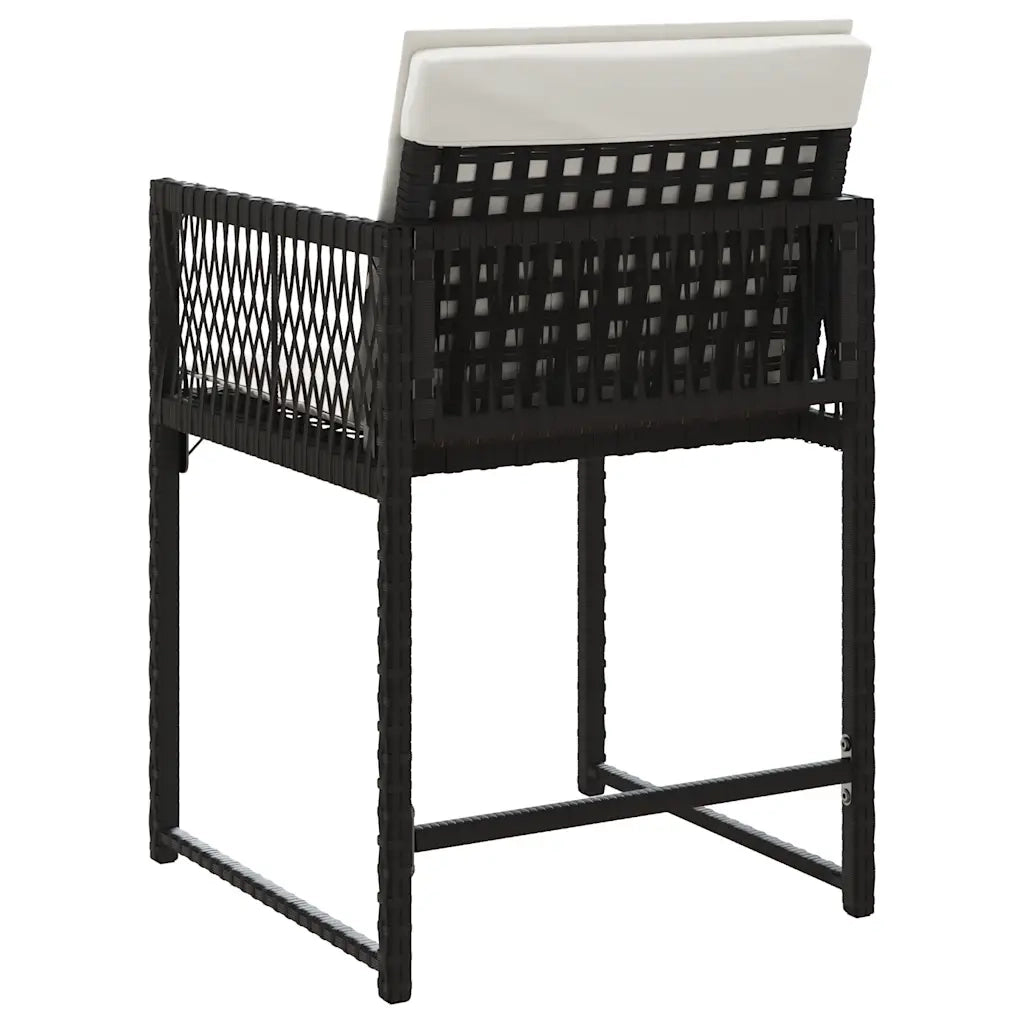 vidaXL Sedie da Giardino con Cuscini 4 pz Nere in Polyrattan