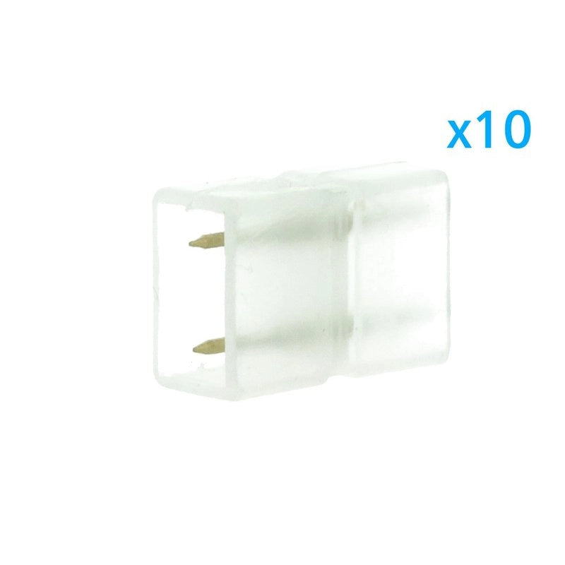 10 PZ Connettore 2 Pin Passo 12mm per Unire e Allungare Bobina Led 220V Mono Colore