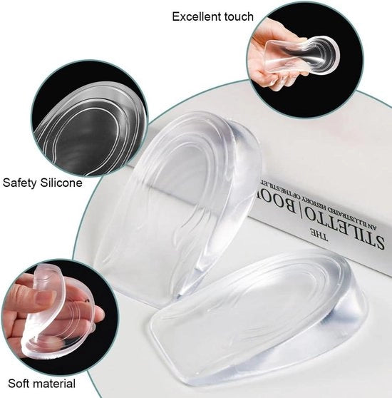 Gel Hielkussen per Achilles - Supporto per la Tendinite dell'Achille - Elevazione per il Tacco in caso di Infiammazione dell'Achille - Protezione per il Tacco in Silicone per Scarpe - 2 pezzi