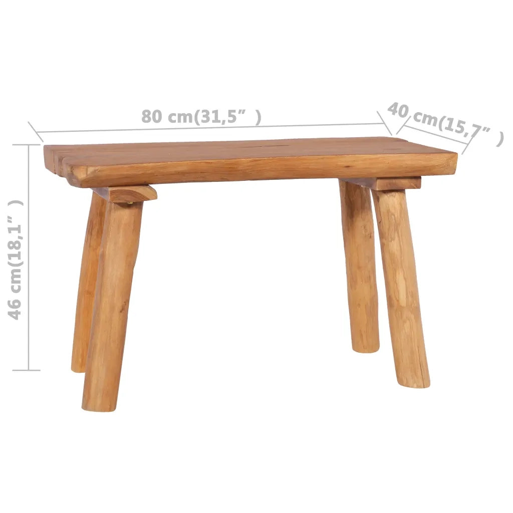 Panchina da Giardino 80 cm in Legno Massello di Teak 288816