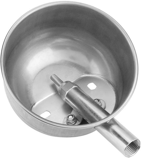 Beccuccia Automatica per Animali - Materiale Inox - Sistema di Risparmio d'Acqua - Adatto per Suini/Capre/Bufali - Diametro 15cm