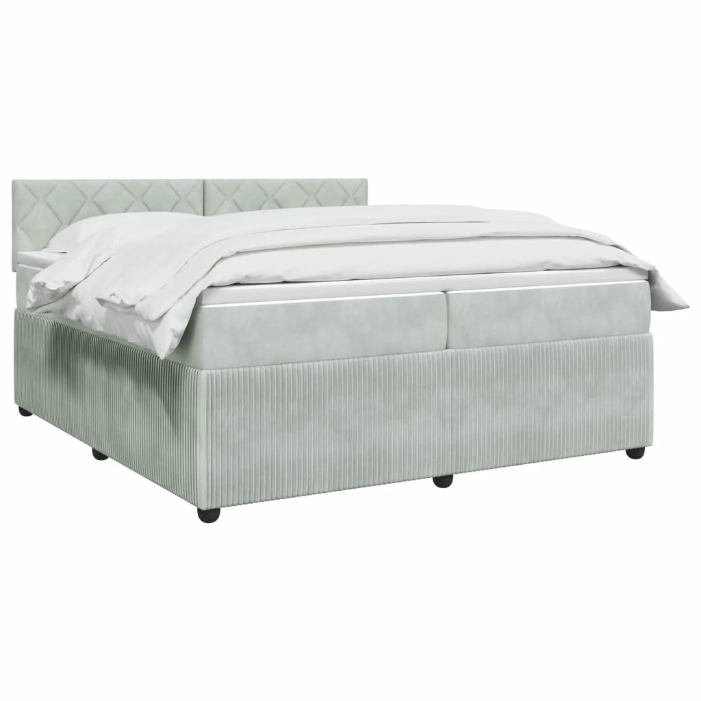 Letto box spring con materasso Grigio Chiaro 200 x 200 cm 3451751