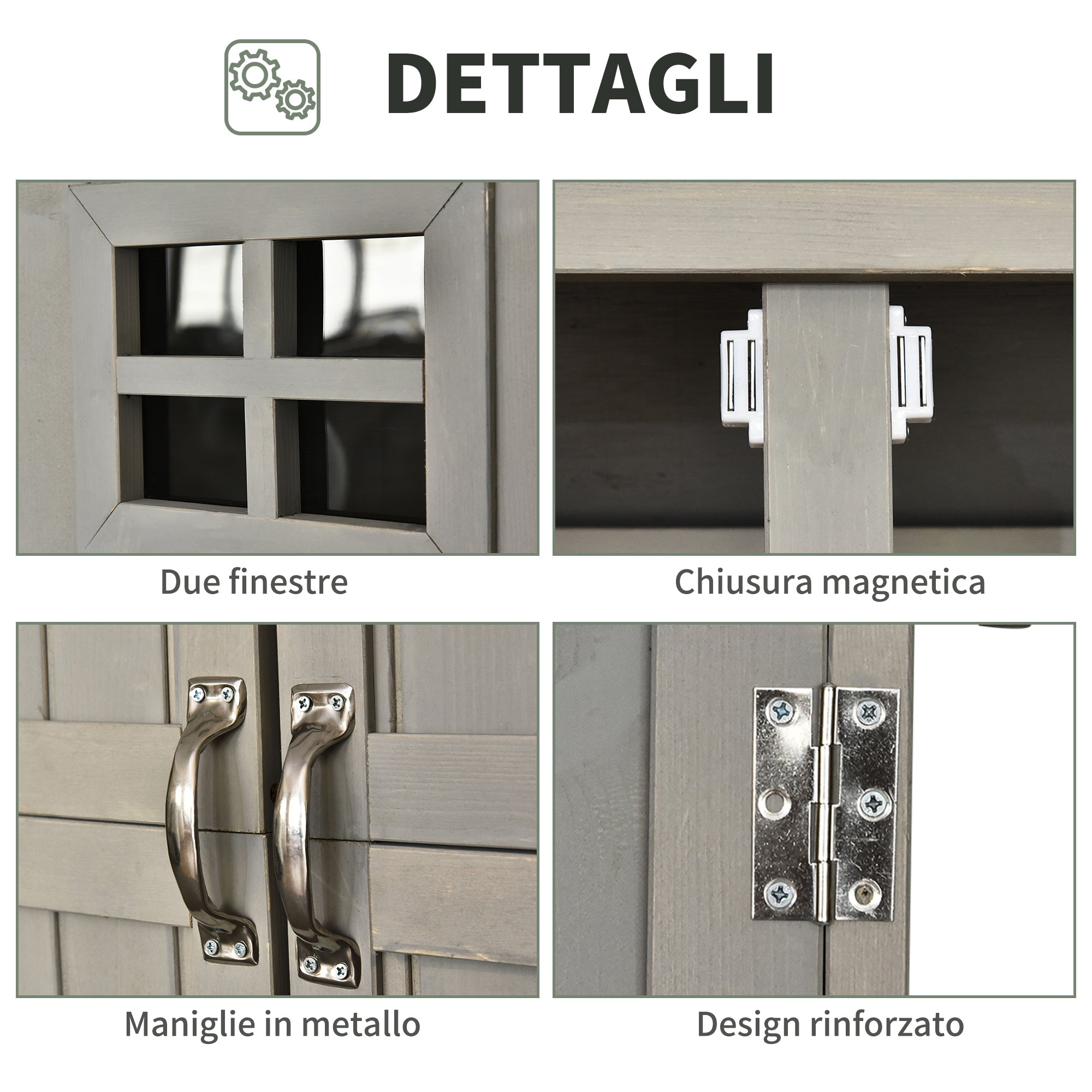 Casetta Box da Giardino 127,5x50x164 cm in Legno di abete Grigio Chiaro