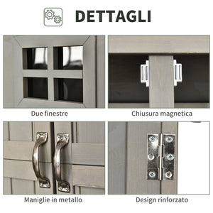Casetta Box da Giardino 127,5x50x164 cm in Legno di abete Grigio Chiaro