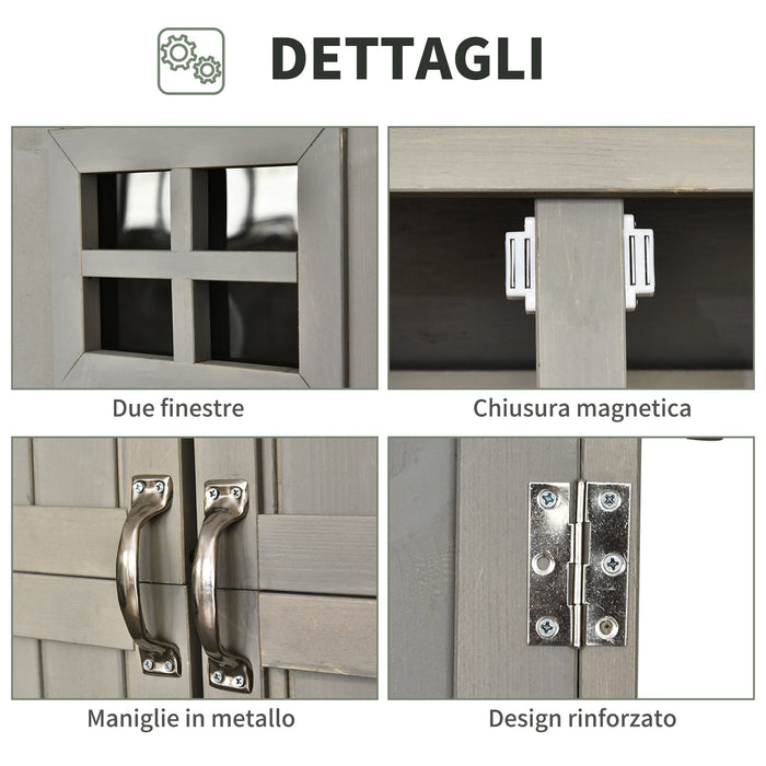 Casetta Box da Giardino 127,5x50x164 cm in Legno di abete Grigio Chiaro