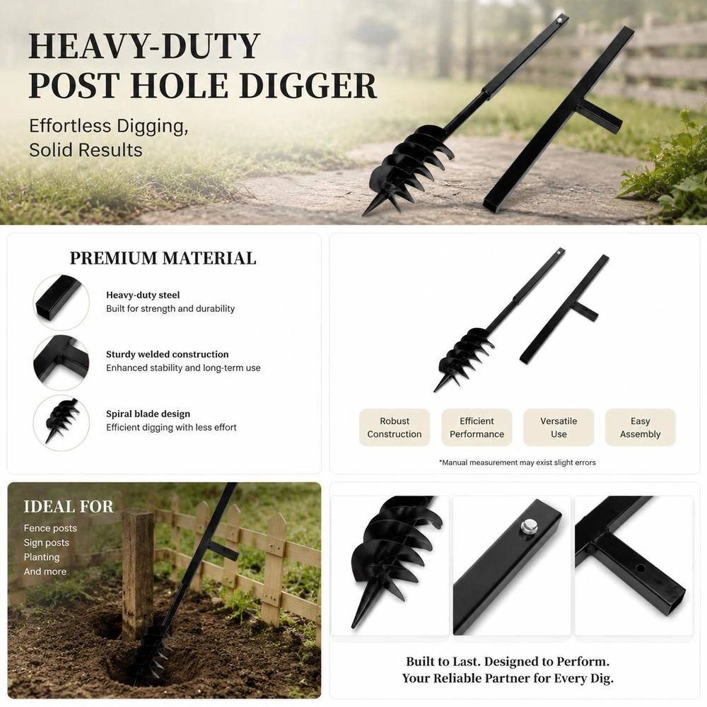 Drill Bit With Handle 120 Mm Double Spiral Black