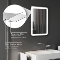 Specchio Bagno con LED a 3 Temperature e Interruttore Touch 70x50 cm Antiappannamento