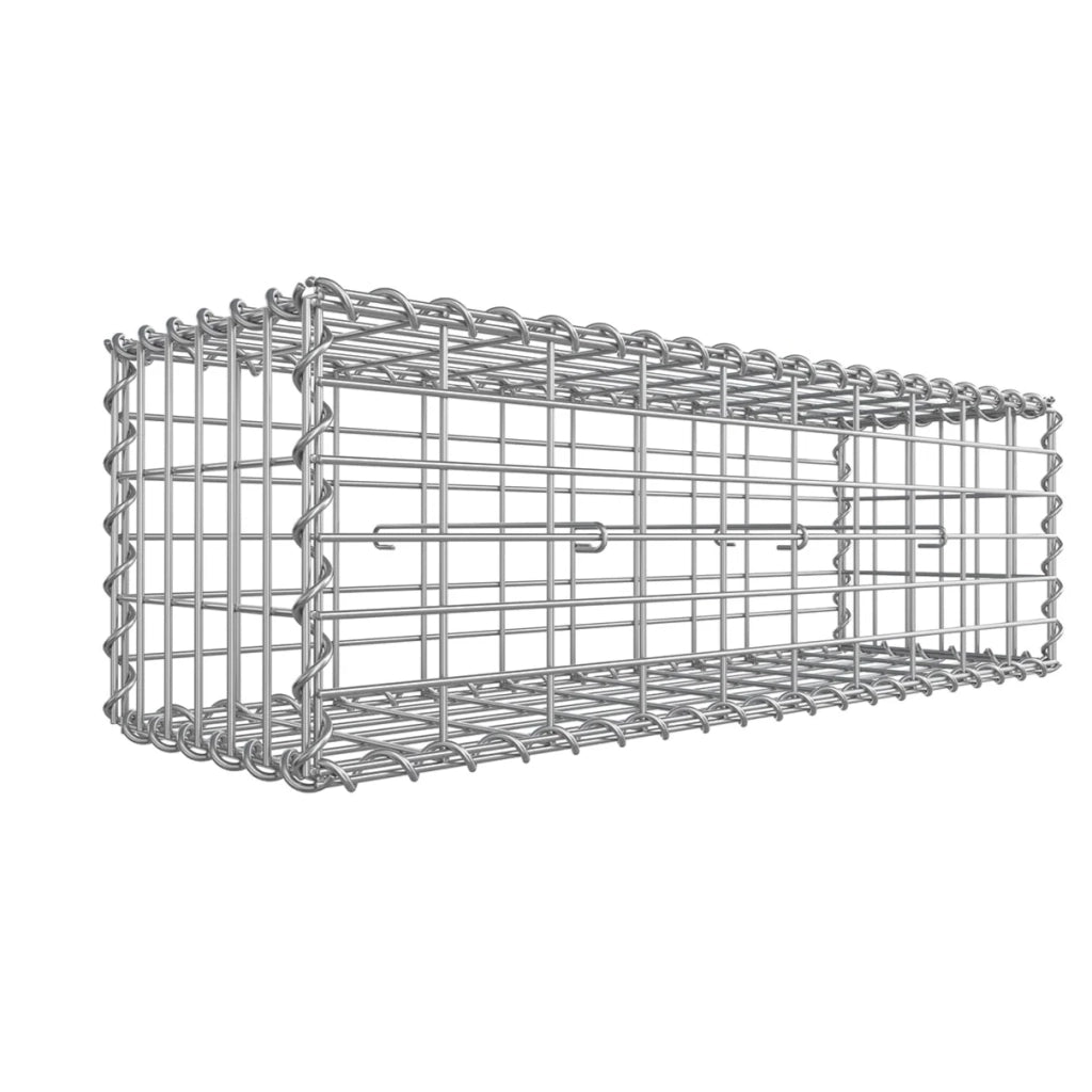 Gabbione in metallo a maglie fini 5 x 10 cm acciaio zincato antiruggine 100 x 90 x 30 cm divisorio per parete decorazione da giardino 12_0003714
