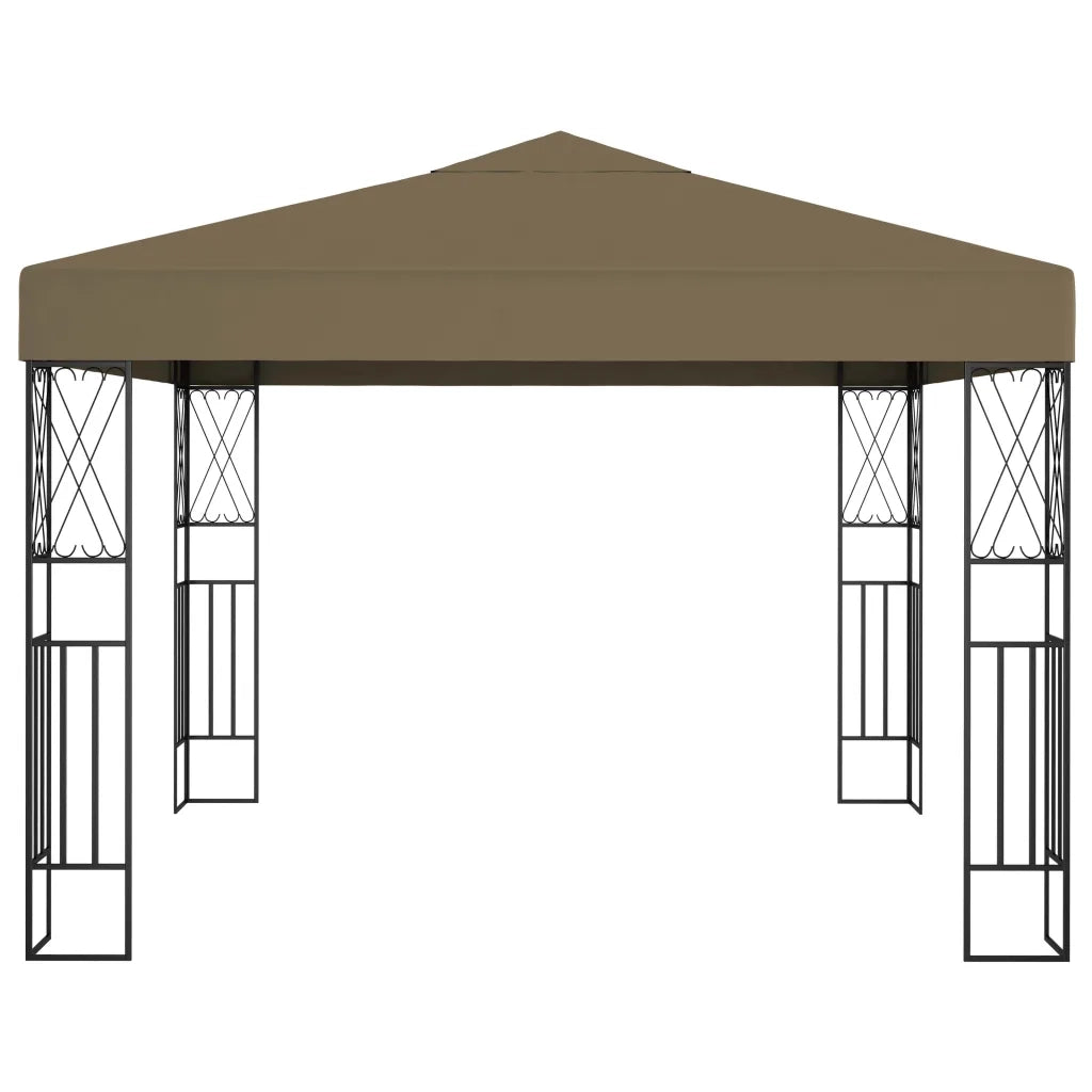 Gazebo con Luci a Stringa LED 3x3 m in Tessuto Grigio Talpa 3070330