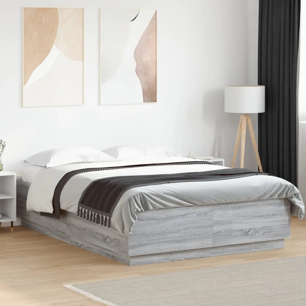 Giroletto-Struttura Letto Grigio Sonoma 150x200 cm in Legno Multistrato 116472