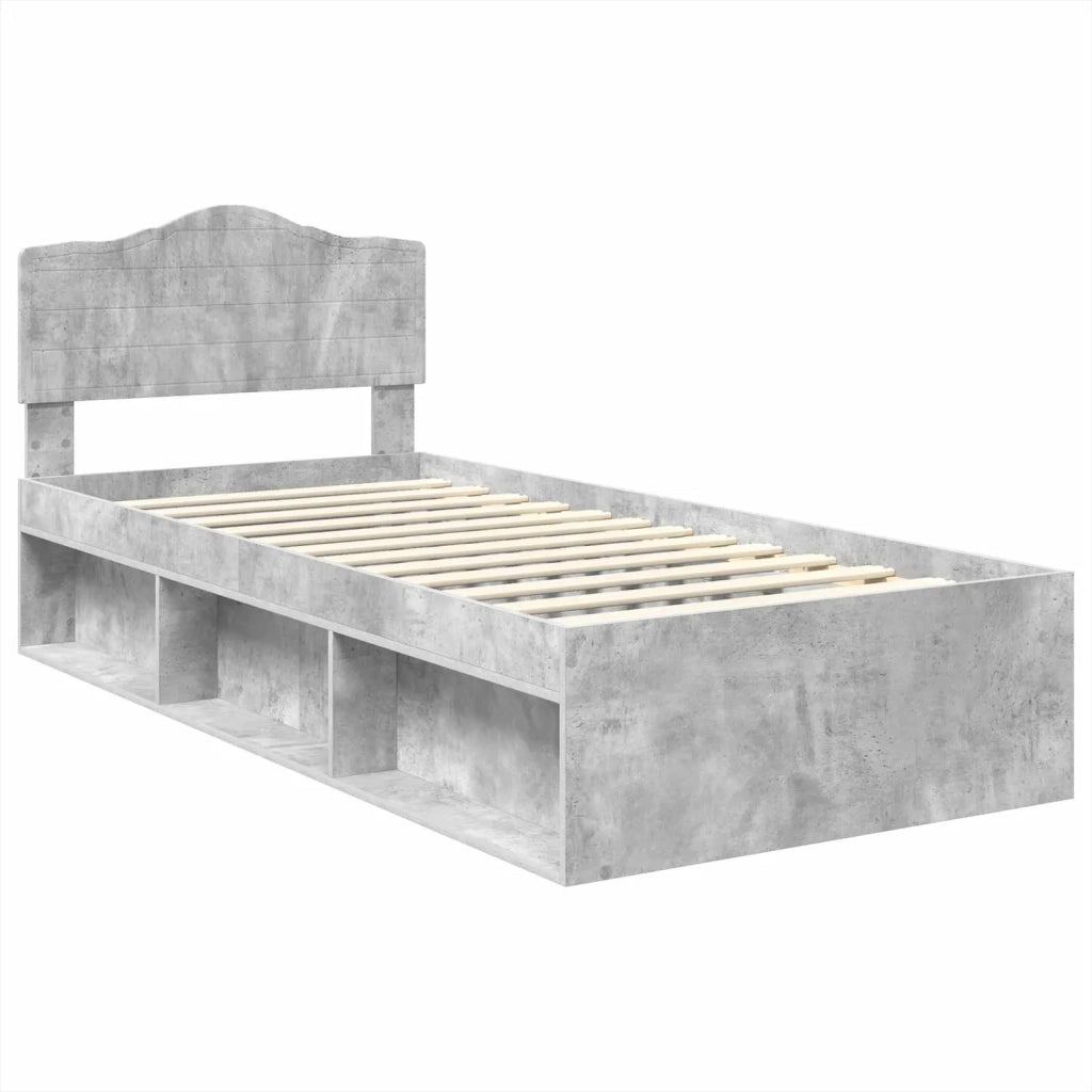 Struttura del letto Calcestruzzo 90 x 200 cm Pino massello 3412946