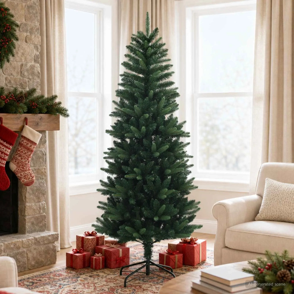 Artificial Hinged Christmas Tree 180 cm PE e PVC Verde 42052634