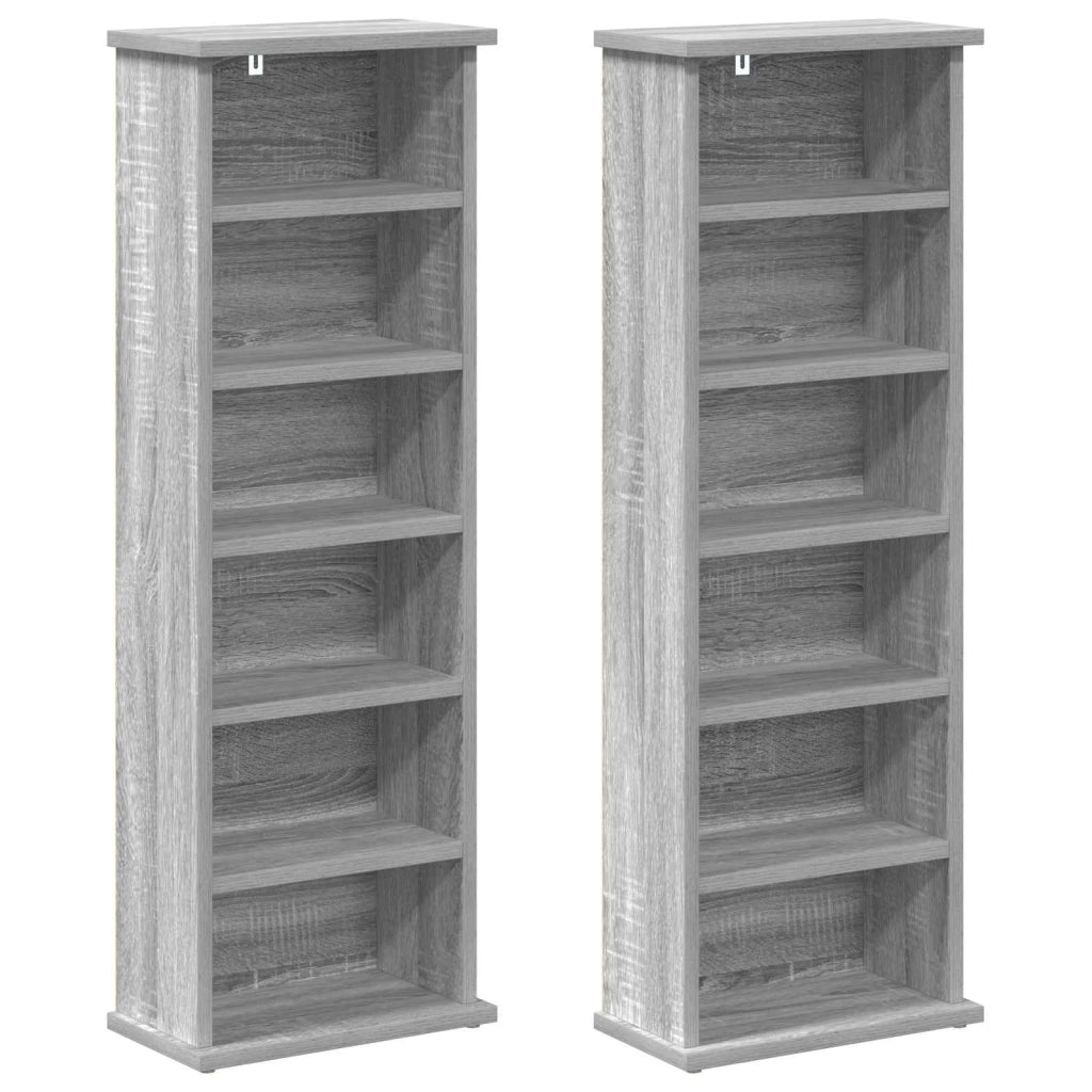 Mobile per CD 2 pz Sonoma grigio 60 x 17 x 92 cm 8012757