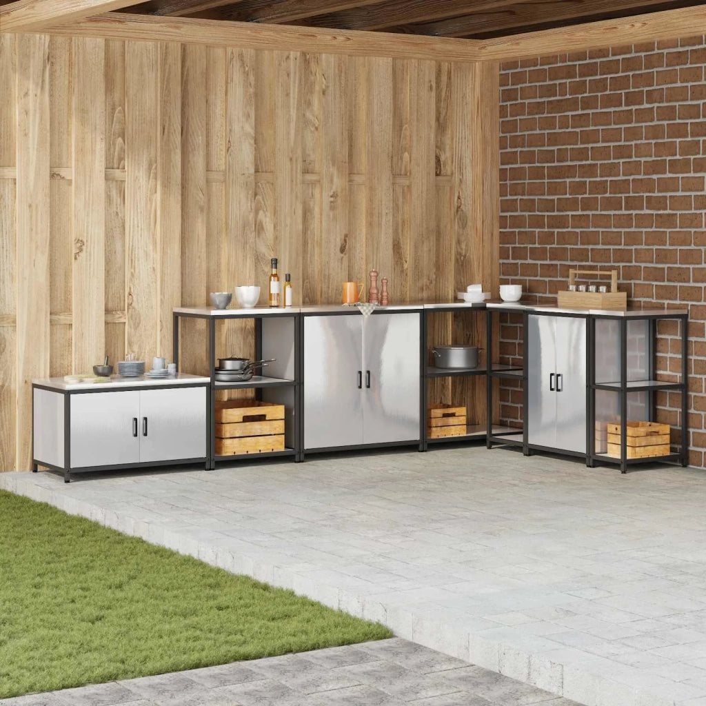 Stoccaggio in cucina con porta Argento 90 x 50 x 53 cm Acciaio 875000