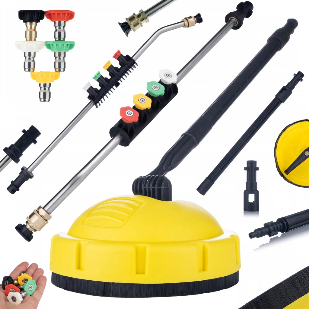 Spazzola T-Racer per Pulizia compatibile con Idropulitrice Kärcher K2–K7 – Set Lancia 1/4" 15° + 5 Ugelli Alta Pressione
